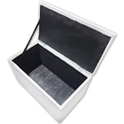 Puff Baú Banqueta Retangular Organizar E Decorar Suede 60cm B