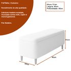 Puff Baú Bella 90cm Pés Madeira Bouclé Off White - Sallar Home