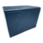 Puff Baú C/ Botão Banqueta Suede Organizar Decorar 55cm Azul