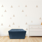 Puff Baú C/ Botão Banqueta Suede Organizar Decorar 55cm Azul