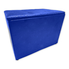 Puff Baú C/ Botão Banqueta Suede Organizar Decorar 55cm Azul