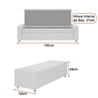 Puff Baú Calçadeira 195cm Heste Linho Bege - Sallar Home
