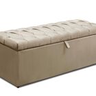 Puff Baú Calçadeira Para Pé Da Cama Itália 140 Cm Bege