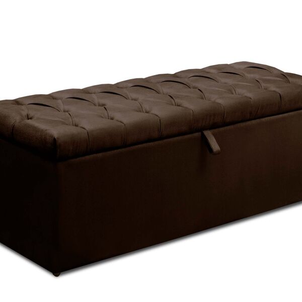Puff Baú Calçadeira Para Pé Da Cama Itália 190 Cm Marrom
