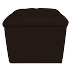 Puff Baú Capitonê Quadrado Suede Marrom - D'rossi