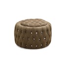 Puff Baú Capitonê Strass Quartzo Suede Marrom Castor Animaleh