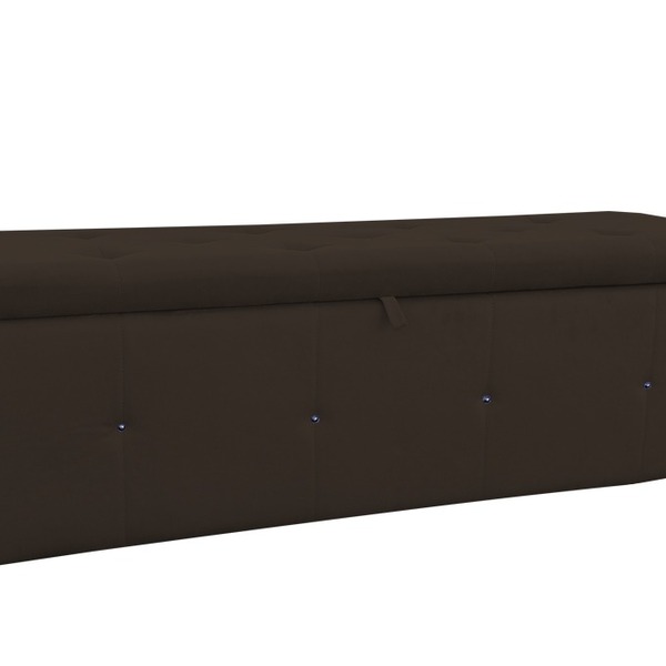 Puff Baú Casal Organizador Maria 138 Marrom