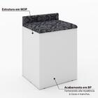 Puff Baú Com Encosto Tecno Mobili - Branco/tecido 369