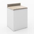 Puff Baú Com Encosto Tecno Mobili - Branco/tecido 381