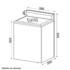 Puff Baú Com Encosto Tecno Mobili - Branco/tecido 381