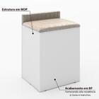 Puff Baú Com Encosto Tecno Mobili - Branco/tecido 381