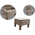 Puff Baú Com Pistão Maria Vitória Linho Bege Phoenix Baby