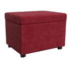 Puff Baú Com Rodízios Mesa De Centro Multifuncional Vinho