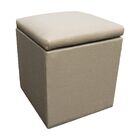 Puff Bau Dani Quadrado Corino Bege Dross