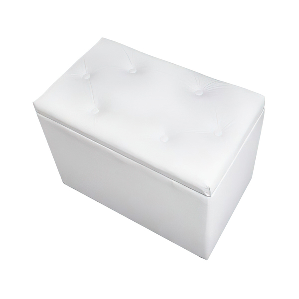 Puff Baú Decorativo Lívia 58 X 45 X 35 Cm - Branco