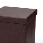 Puff Baú Desmontável Para Sala Quarto Corino Marrom 38x38 M01
