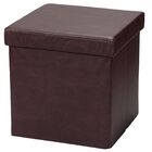 Puff Baú Desmontável Para Sala Quarto Corino Marrom 38x38 M01