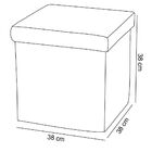 Puff Baú Desmontável Para Sala Quarto Suede Bege 38x38 M01 -