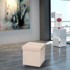 Puff Baú Desmontável Para Sala Quarto Suede Bege 38x38 M01 -
