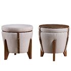 Puff Baú Flex Tampo Reversível Bege