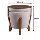 Puff Baú Flex Tampo Reversível Bege