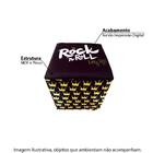 Puff Baú Juvenil Rock Com Rodízios - Preto