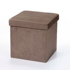 Puff Baú Logdesign Dobrável Tecido Suede