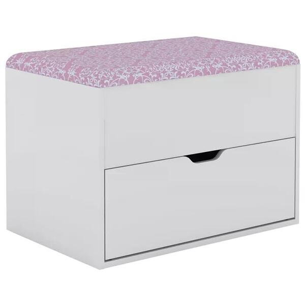 Puff Bau Organizador Multiuso Com Gaveta Pu2051 Tecno Mobili