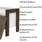 Puff Baú Para Sala De Estar Az1013 Mdp Branco/nogal G69 - Gra