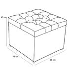 Puff Baú Porta Objetos L02 Captonê 48x48 Cm Corino Marrom - L