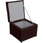 Puff Baú Porta Objetos L02 Captonê 48x48 Cm Corino Marrom - L