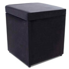 Puff Baú Porta Objetos Suede Preto 40x40cm Bf Colchões