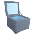 Puff Baú Porta Suitte Objetos 45x45x45cm Cinza