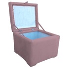 Puff Baú Porta Suitte Objetos 45x45x45cm Rose