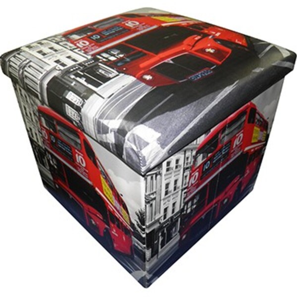 Puff Bau Porta Treco Vintage Retro Dobravel  Com Assento Lond