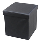 Puff Baú Preto Quadrado 38x38 Desmontável