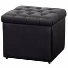 Puff Baú Quadrado - 45x45x45 Cm - Preto