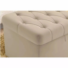 Puff Baú Quadrado Corino Bege L20 - Nay Estofados
