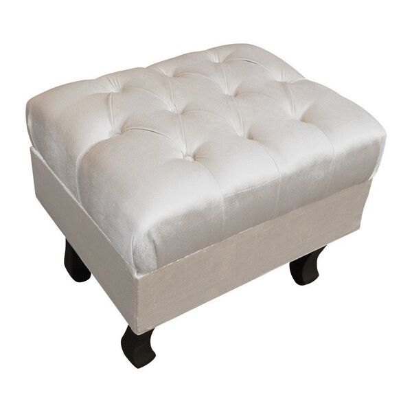 Puff Baú Retrô Luis Xv Acetinado Bege - D'rossi