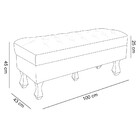 Puff Baú Retro Luis Xv Capitonê 1 Metro Acetinado Bege - D'ro