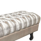 Puff Baú Retro Luis Xv Capitonê 1 Metro Acetinado Bege - D'ro