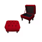 Puff Baú Retrô Luiz Xv Capitonê Para Sala E Quarto Suede Esco