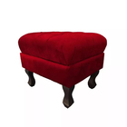 Puff Baú Retrô Luiz Xv Capitonê Para Sala E Quarto Suede Esco