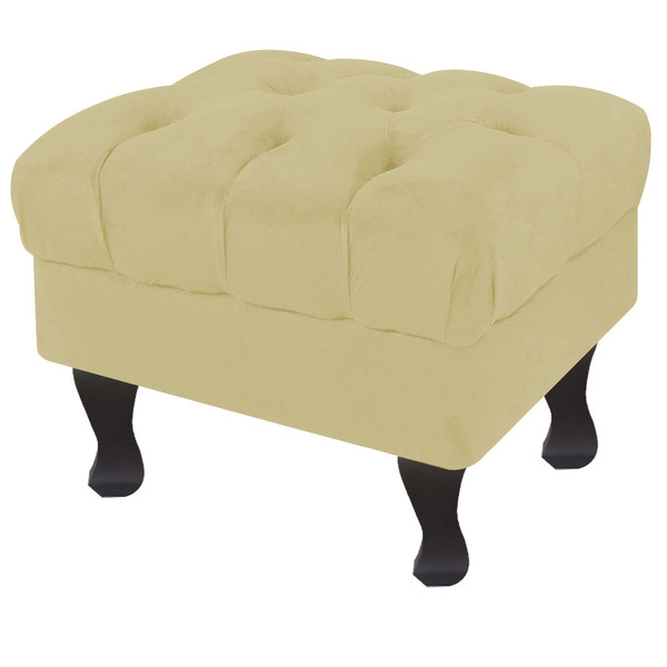 Puff Baú Retrô Luiz Xv Suede Pes Chanfrado - Ssx Multicoisas