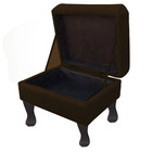 Puff Baú Retrô Luiz Xv Suede Pes Chanfrado - Ssx Multicoisas