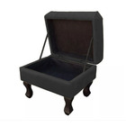 Puff Baú Retrô Luiz Xv Suede Pes Chanfrado - Ssx Multicoisas