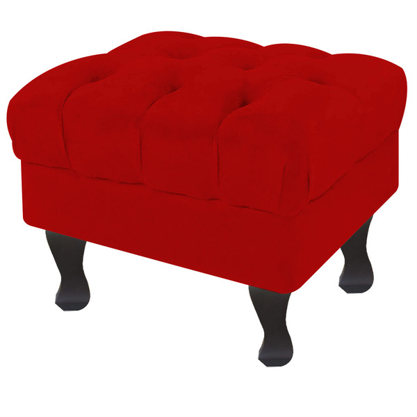 Puff Baú Retrô Luiz Xv Suede Pes Chanfrado - Ssx Multicoisas
