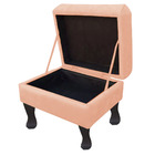 Puff Baú Retrô Luiz Xv Suede Pes Chanfrado - Ssx Multicoisas