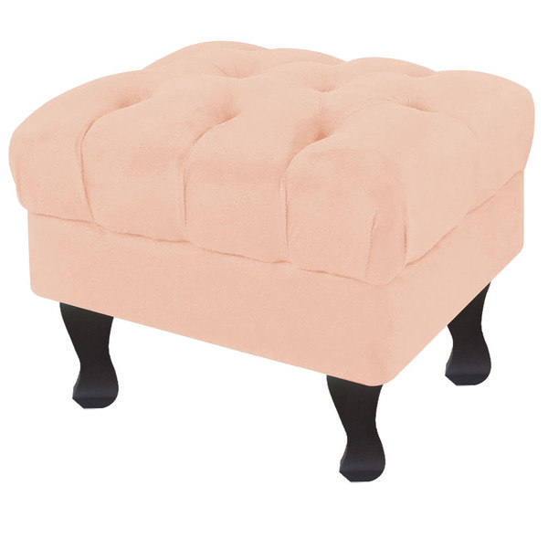 Puff Baú Retrô Luiz Xv Suede Pes Chanfrado - Ssx Multicoisas