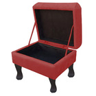 Puff Baú Retrô Luiz Xv Suede Pes Chanfrado - Ssx Multicoisas